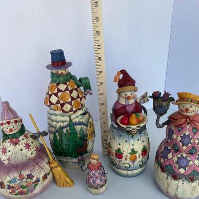 Jim Shore Lot of 5 Folk Art Snowmen