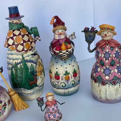 Jim Shore Lot of 5 Folk Art Snowmen
