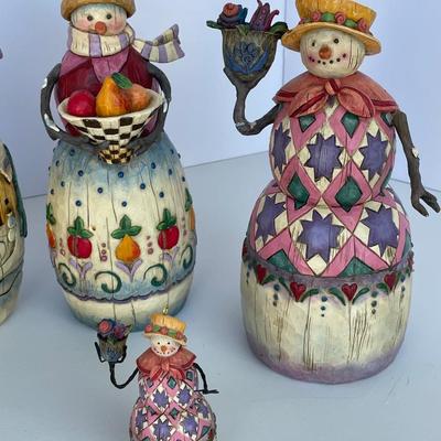 Jim Shore Lot of 5 Folk Art Snowmen