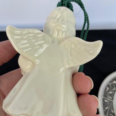 Belleek Angel Bell, Norwegian Pewter Plates