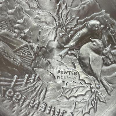 Belleek Angel Bell, Norwegian Pewter Plates