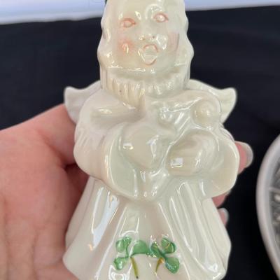 Belleek Angel Bell, Norwegian Pewter Plates