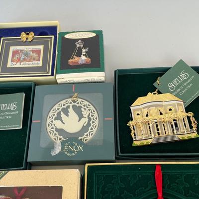 10 Boxed Christmas Ornaments, Lenox, White House