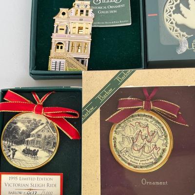 10 Boxed Christmas Ornaments, Lenox, White House