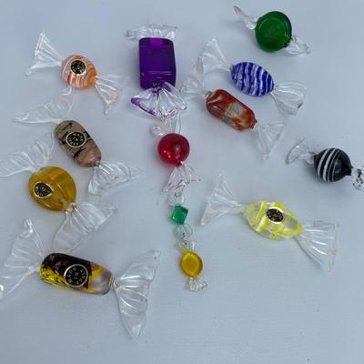 10 Vintage Murano Glass Candy Pieces