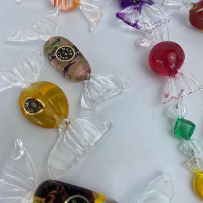 10 Vintage Murano Glass Candy Pieces
