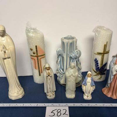 Religious Figures and Candles