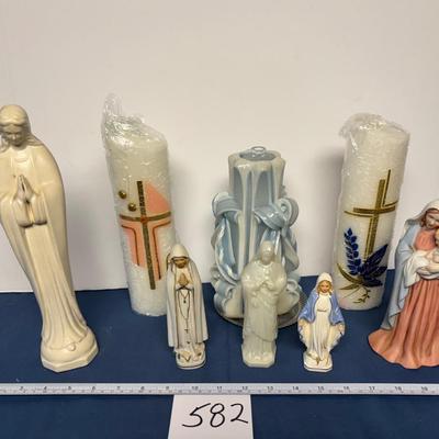 Religious Figures and Candles