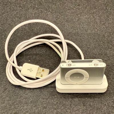 Sale Photo Thumbnail #435: Apple iPod Shuffle Pair: 2nd Gen A1204 Silver 1GB With Dock and Apple iPod A1373 Shuffle 4th Generation 2GB Music MP3 Player Silver.  2nd Gen tested, recharged as expected using the dock. Unable to test the smaller 4th Gen player.  Both look to be in usea