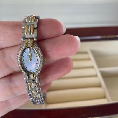 Tabletop Wooden Jewelry Box with Jewelry