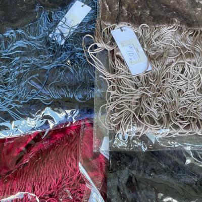 6 Pieces Long Velour Fringe Scarves New!