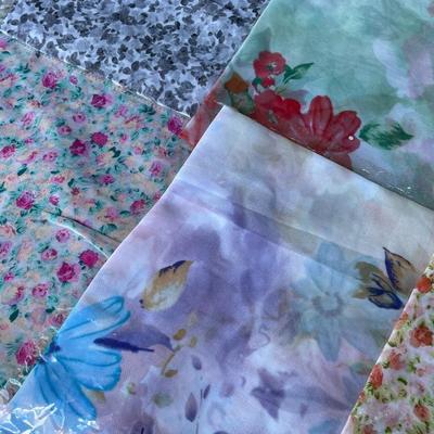 6 Pieces Floral Square Neck Scarves New!