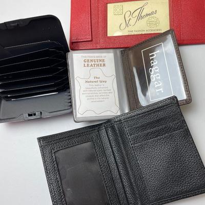 4 Wallets, Leather, Metal, etc