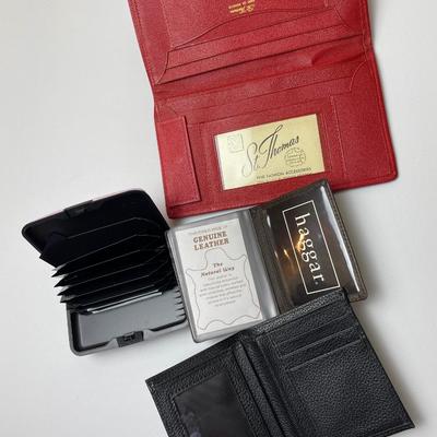 4 Wallets, Leather, Metal, etc