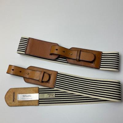 2 Fossil Belts Webbing and Leather