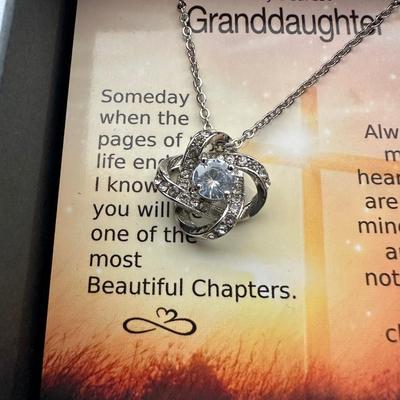 STERLING SILVER NECKLACE W/LAB DIAMONDS PLUS 2 OTHER NECKLACES