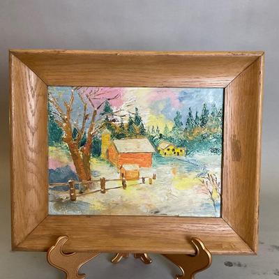 K901 Original Oil on Board Frame Art