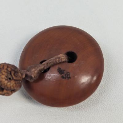 May Japanese Carved Boxwood Tonkotsu Tobacco Box Netsuke