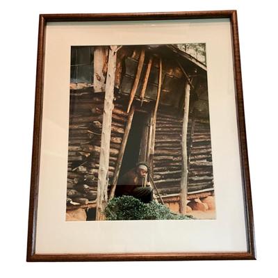 K912 Framed Color Photograph Of Ms. Mary Lou Fucron (Lady with a Stick) by Beverly Buchanan