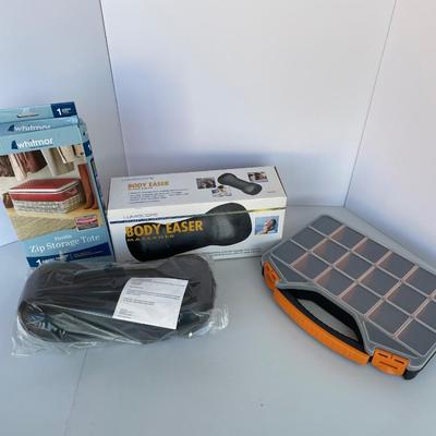 3 Piece Household lot, Body Massage pillow, Tackle Box