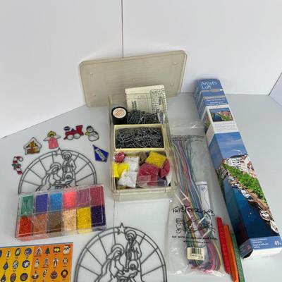 Vintage Stain Glass kit, Paint by number kit