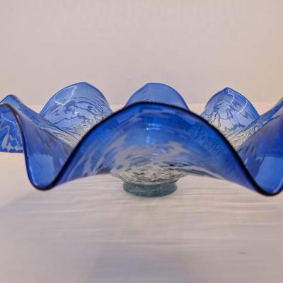 Sale Photo Thumbnail #182: Modern hand blown glass art platter . Could serve as wall hanging or table centerpiece
Diameter 19.5 in. 6.5 tall