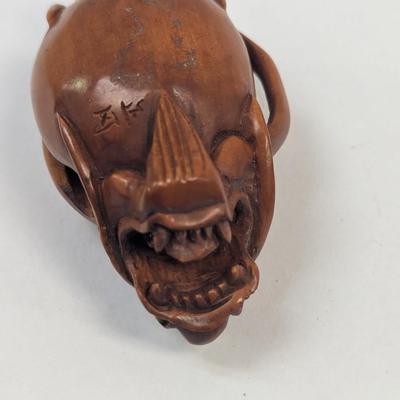 Vintage Carved Dragon Wood Carving Boxwood Decorative Sculpture