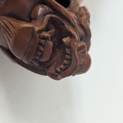 Vintage Carved Dragon Wood Carving Boxwood Decorative Sculpture