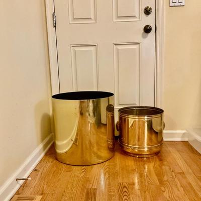 G929 Gold Metal and Brass Flower Pot
