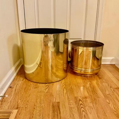 G929 Gold Metal and Brass Flower Pot