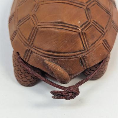Japanese Carved Wood Tortoise Inro