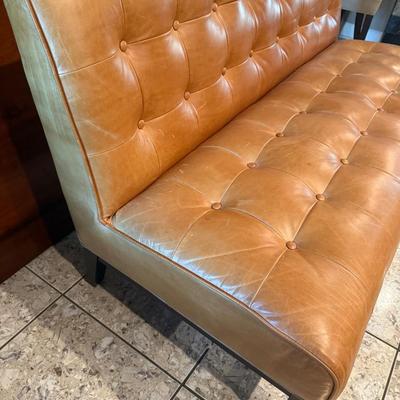 Sale Photo Thumbnail #188: Two seater tufted leather bench/couch