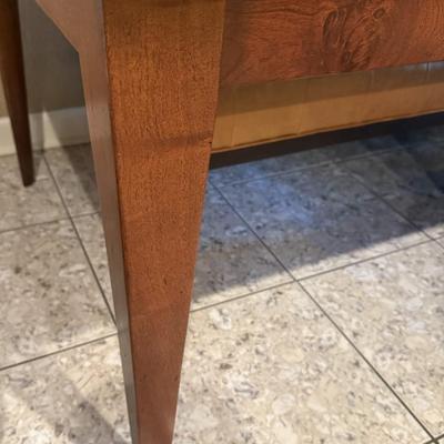 Sale Photo Thumbnail #209: Solid wood dining table, sits 6, heavy good quality steady. Modern design. Not extendable, Single piece top. Measures approximately 83"Lx41"W