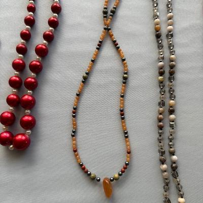 NECKLASES, ONE WITH MATCHING BRACELET