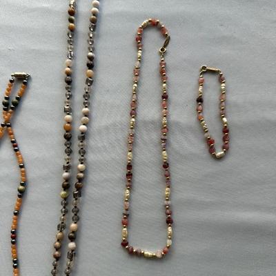 NECKLASES, ONE WITH MATCHING BRACELET