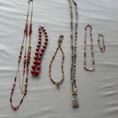 NECKLASES, ONE WITH MATCHING BRACELET