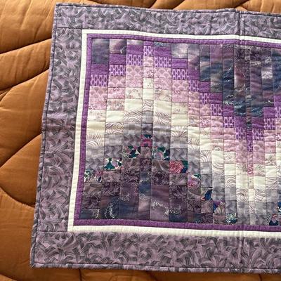 QUILTED WALL HANGINGS AND A CROSS STITCH