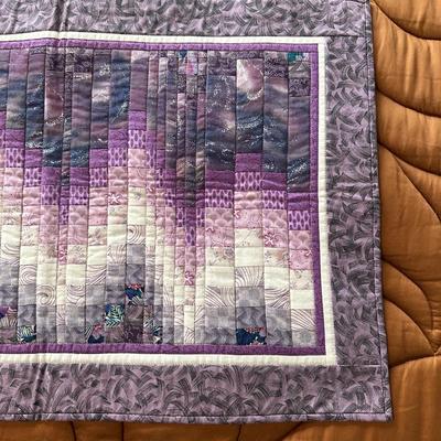 QUILTED WALL HANGINGS AND A CROSS STITCH