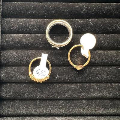 COSTUME JEWELRY RINGS, SIZE 6 1/2