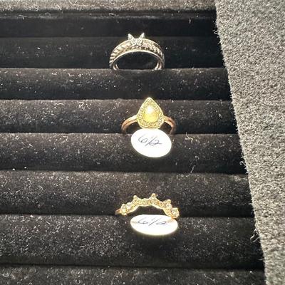 COSTUME JEWELRY RINGS, SIZE 6 1/2