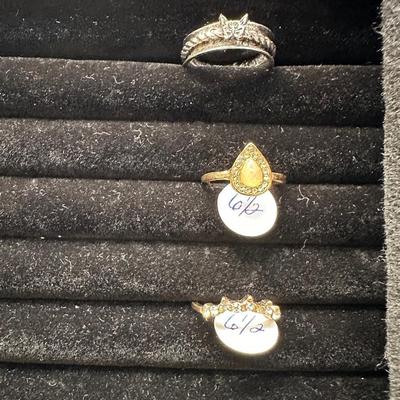 COSTUME JEWELRY RINGS, SIZE 6 1/2