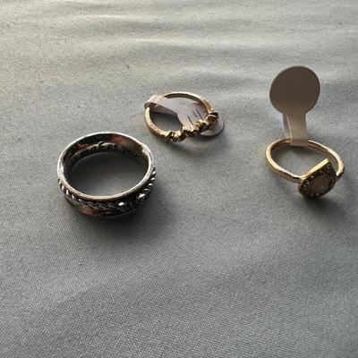 COSTUME JEWELRY RINGS, SIZE 6 1/2