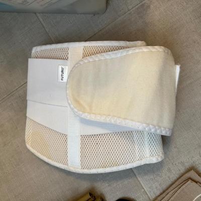 MISC BRACES WITH STORAGE BINS AND A BATH SCALE