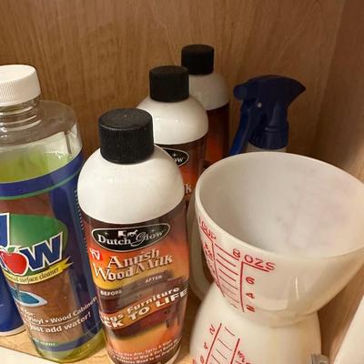 CLEANING SUPPLIES, GLUE, MINK OIL, SPRAY PAINT, ETC.