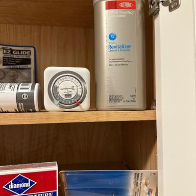 CLEANING SUPPLIES, GLUE, MINK OIL, SPRAY PAINT, ETC.