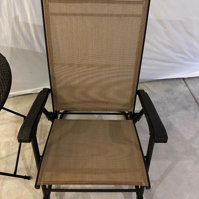 PATIO ROCKER AND GLASS TOP TABLE