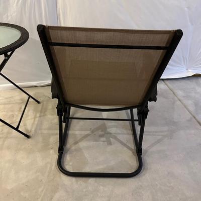 PATIO ROCKER AND GLASS TOP TABLE