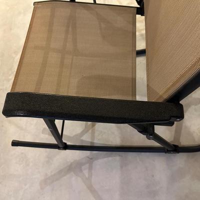 PATIO ROCKER AND GLASS TOP TABLE