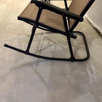 PATIO ROCKER AND GLASS TOP TABLE