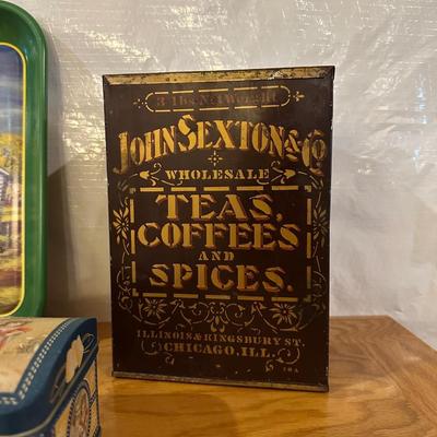 JOHN DEERE TRAY AND TIN CANISTERS